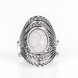Elegant Silver and White Women's Ring